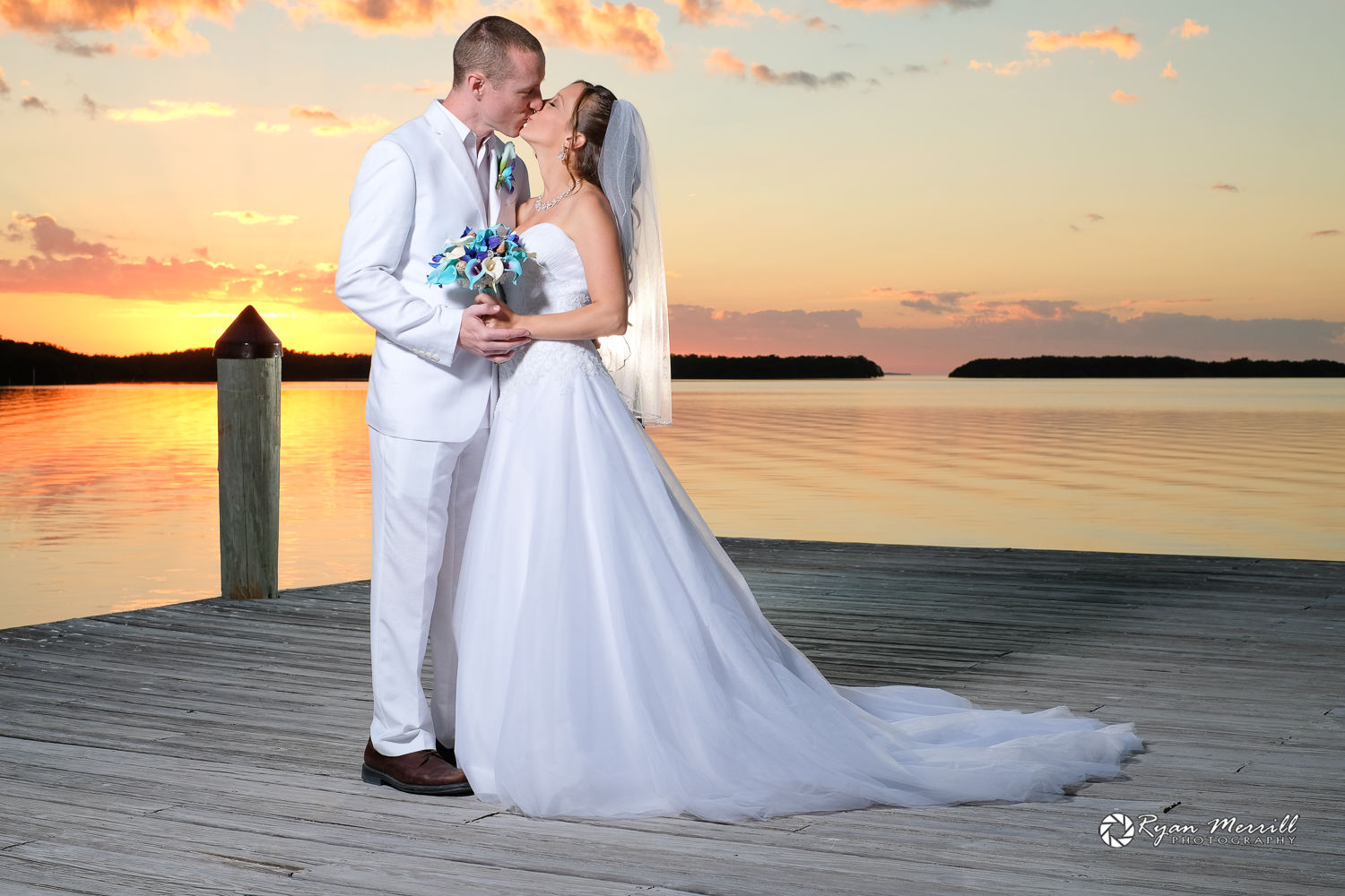 Pretty Sunset Beach Wedding Photo Ryan Merrill Photography